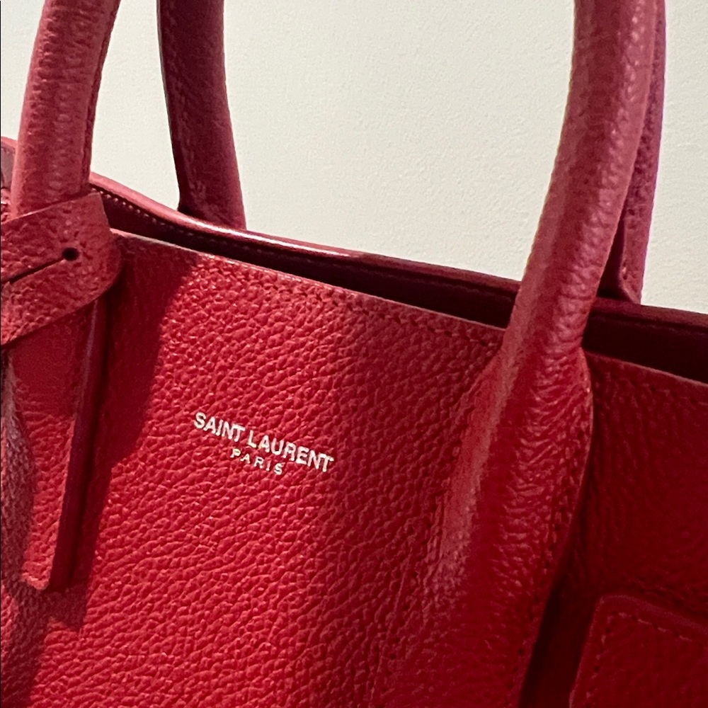 Saint Laurent/ YSL Sac de Jour nano size in Red Color - Picture 11 of 11
